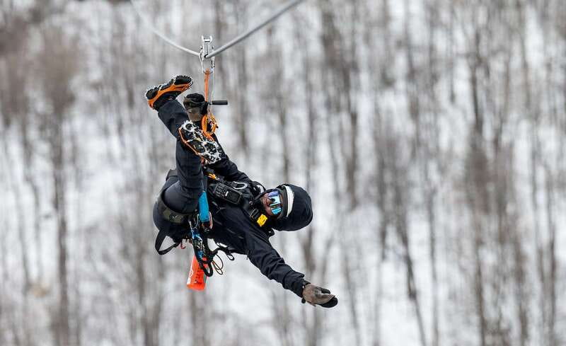 Tyroparc: Mega Ziplines and Hiking in the Laurentians - A tipi fire before the first flight