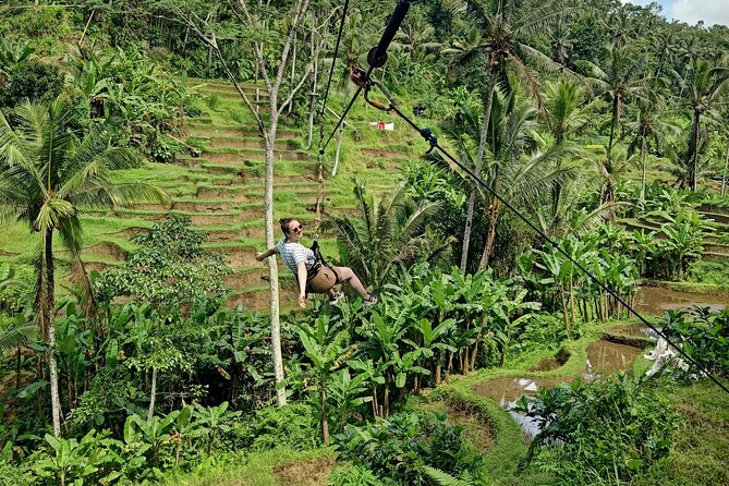 Ubud Half Day Zipline and Jungle Swing - Walking down to Ulu Petanu Waterfall