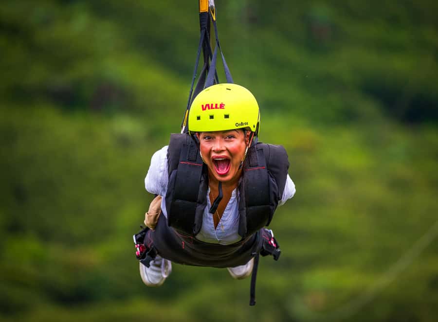 Vallé Advenature Park: Signature Zipline - The takeoff: where the nerves begin