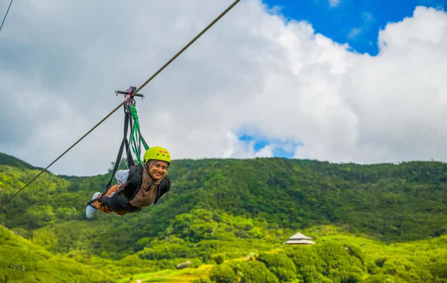 Vallé Advenature Park: Signature Zipline - One long flight over forests and waterfalls