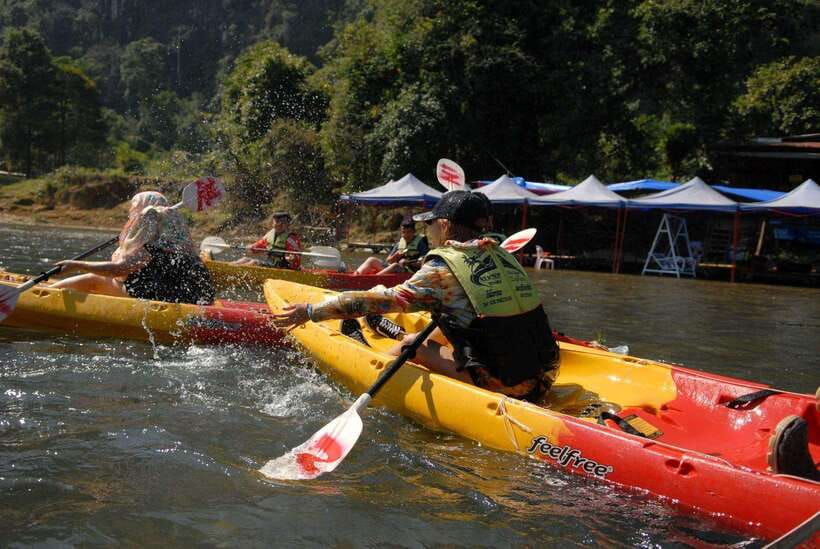 Vang Vieng: Day Tour with Kayaking, Ziplining, and Rafting - Lunch and the local-food pause