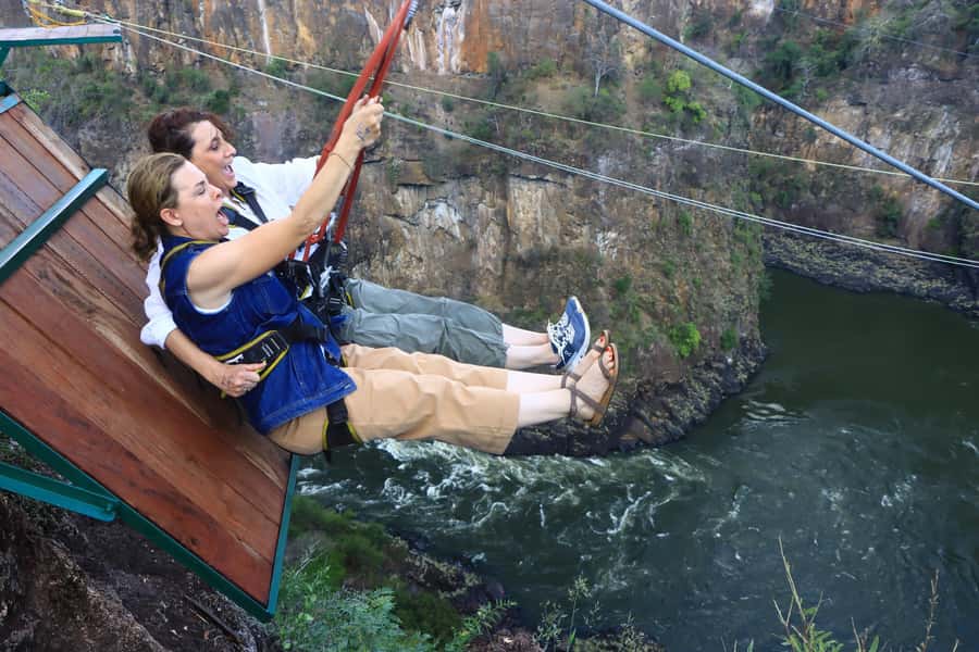 Victoria Falls: Zipline Experience with Transfers - The 425-Meter Launch Across Batoka Gorge