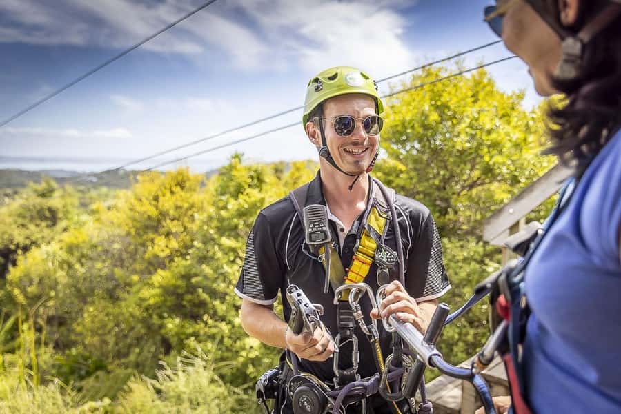 Waiheke Island: Zipline and Native Forest Adventure Trip - First and second ziplines: views over bush and vineyard