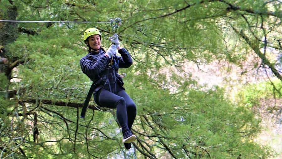 Waitomo Caves 1-Kilometer-Long Zipline Tour - The first short lines help you find your nerve