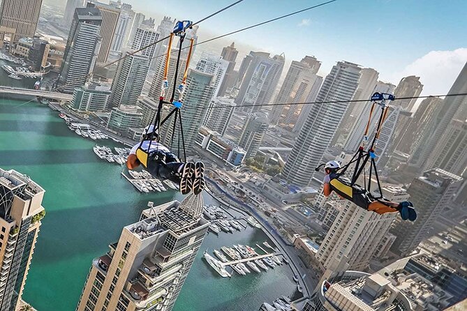 Xline Dubai Marina Zip line Experience With Photos & Video Option - From Amwaj Towers to Dubai Marina Mall