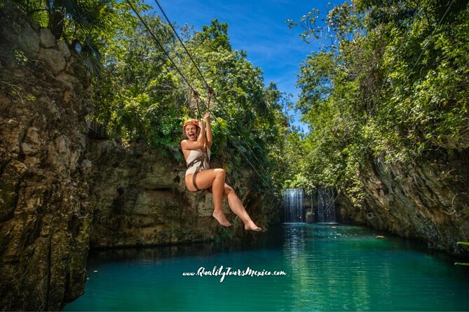 Xplor zip line park with transportation - Swimming 400 meters in Rio de Stalactitas