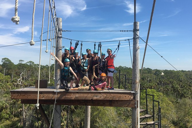 Zip Line Adventure over Tampa Bay - Crossing the 200-Foot Suspension Bridge