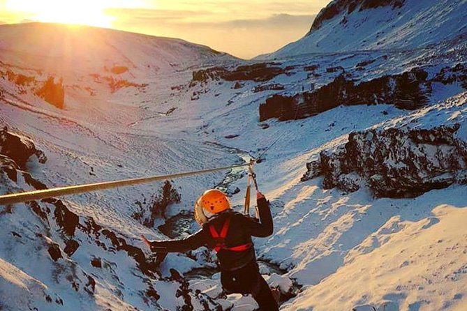 Zipline and Hiking Adventure Tour in Vík - Crossing above the stream and waterfall
