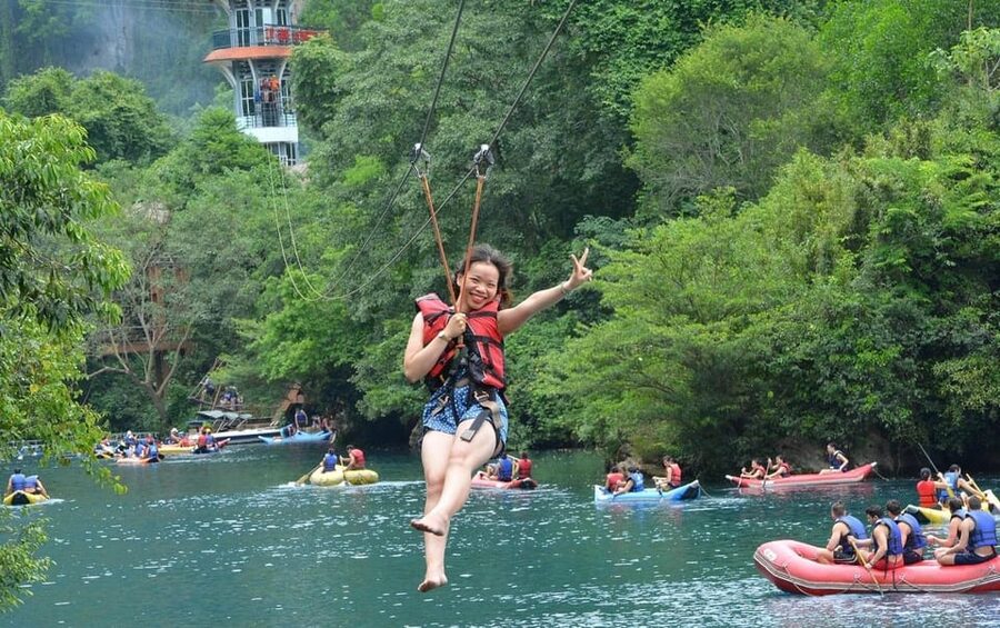 Zipline Dark Cave & Phong Nha Cave Tour : Dong Hoi/Phong Nha - Phong Nha Cave by traditional dragon boat