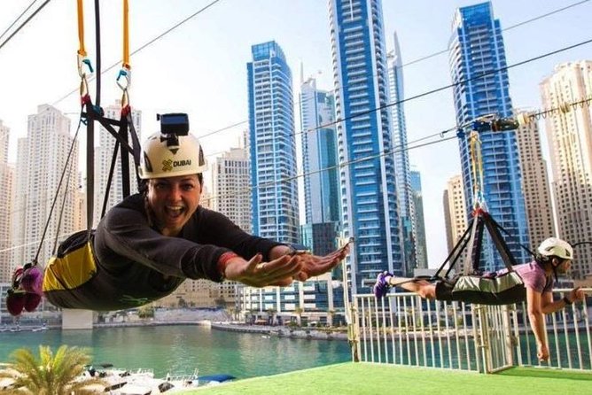 Zipline Experience in Dubai Marina with 1 Way optional Transfers - Flying from Amwaj Towers over Dubai Marina