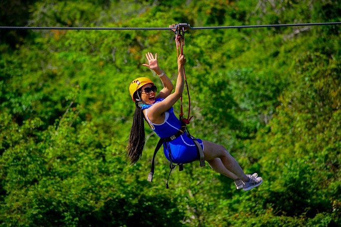 Zipline Mega Splash at Bavaro Adventure Park - The Mega Splash cable is the memorable part