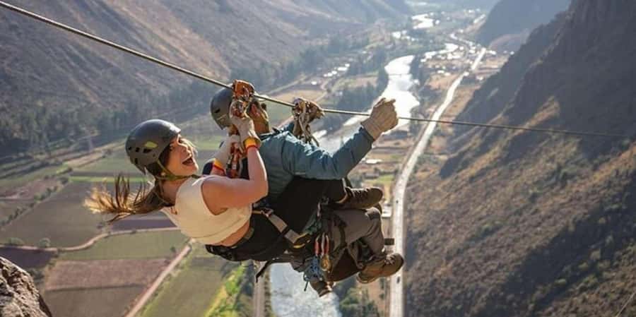 Zipline over the Sacred Valley Trip - The Tibetan bridge adds a second kind of challenge