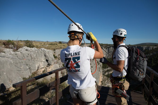 Zipline Šibenik - Čikola Canyon - Getting ready for the first 250-meter run