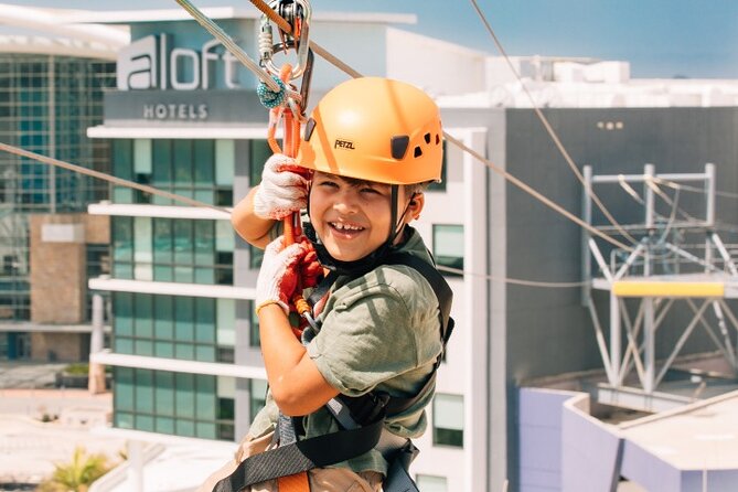 Zipline Sky Bull in Urban Environment in Toroverde urban park San Juan - The Safe Roller system and required gear