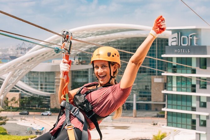 Zipline Sky Bull in Urban Environment in Toroverde urban park San Juan - Three courses from 150 to 400 feet