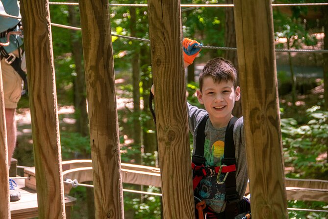 Ziplining and Climbing at The Adventure Park at Virginia Aquarium - The zip lines and the view over Owls Creek